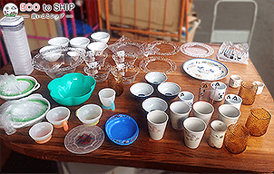 届いたお皿やお椀などの食器類 １